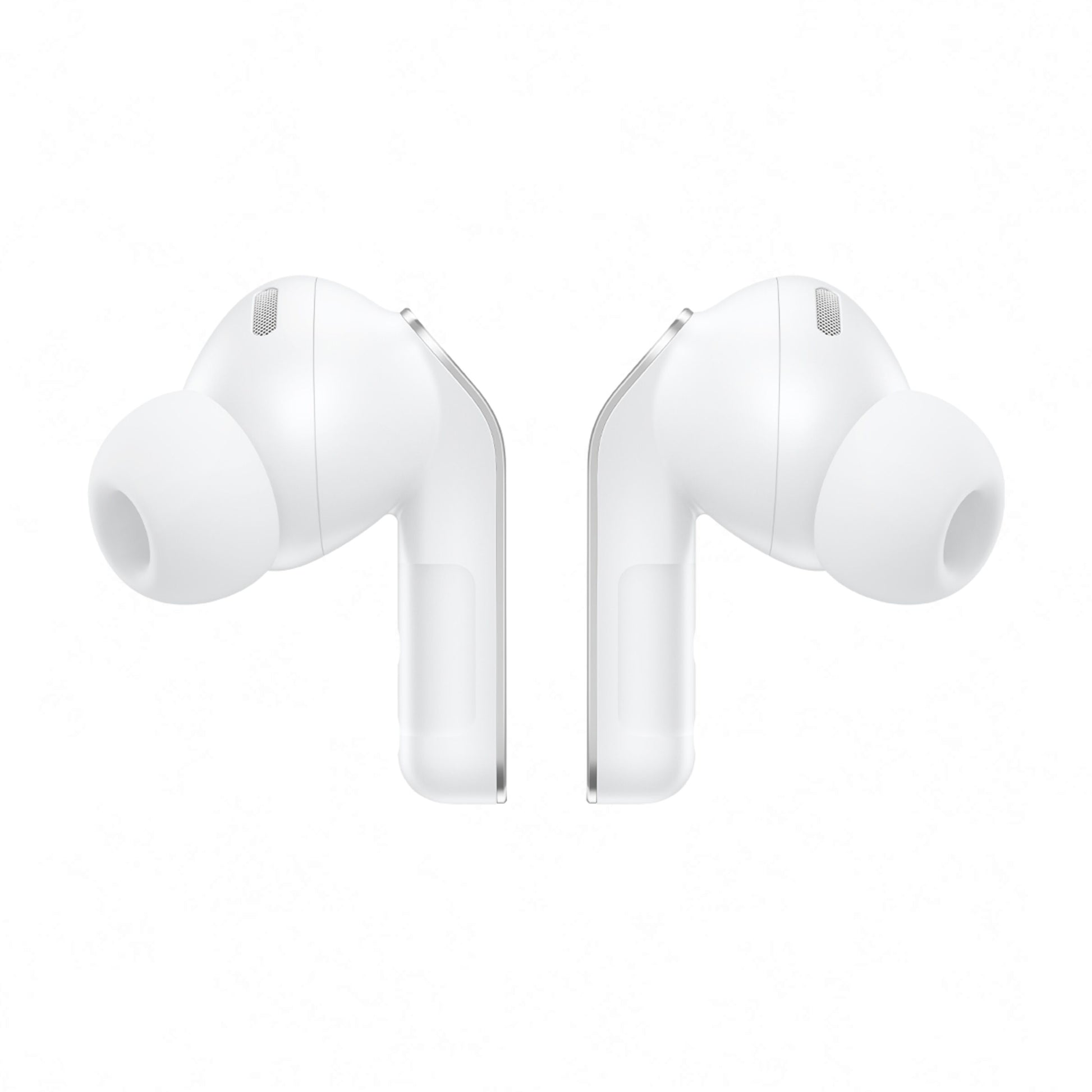 Samsung Galaxy Buds4 Pro hvide trådløse in-ear høretelefoner med silikone ørepropper og aktiv støjreduktion.