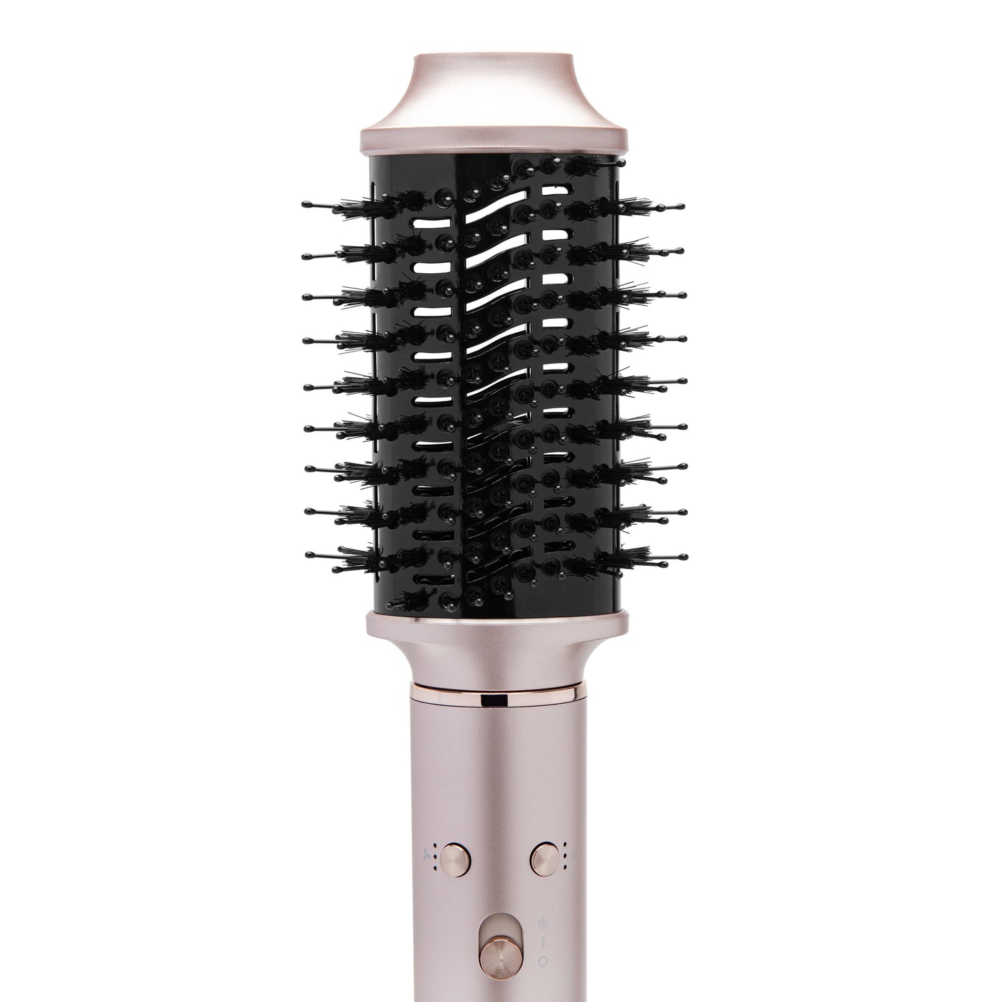 High-speed Multistyler 7-i-1 hårtørrer, pink/sort, BLDC-motor, rund børste med cylindrede børster og kontrolknapper på håndtag.
