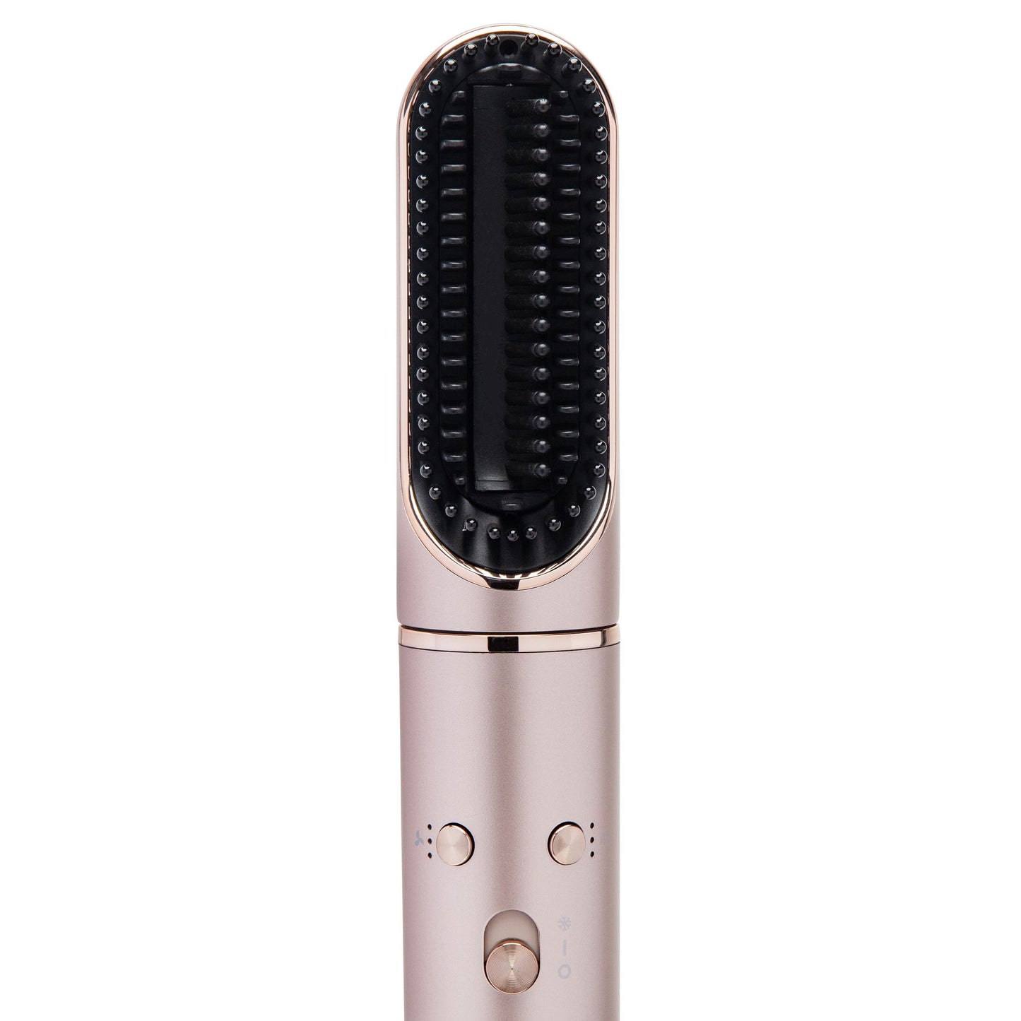 Multistyler 7-i-1 hårtørrer, rosaguld med sorte børster og knapper, BLDC-motor.