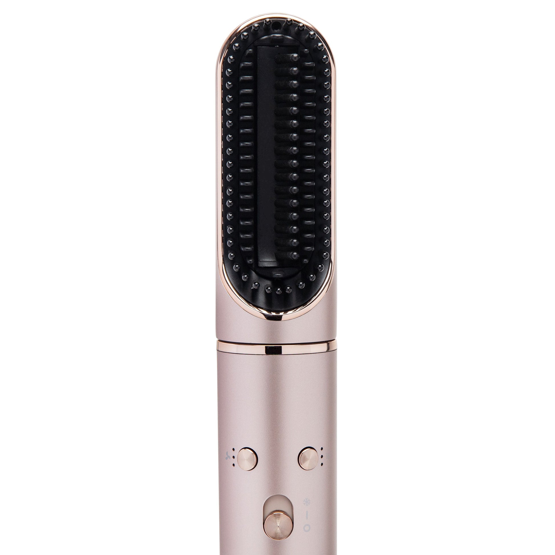 Multistyler 7-i-1 hårtørrer, rosaguld med sorte børster og knapper, BLDC-motor.