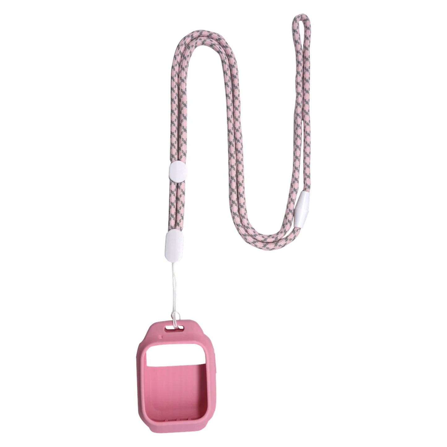 ZTE urværnsbeskyttelse med rosa/hvid justerbar nakkestrop og silikoneholder til Watch K2/K2 Pro.