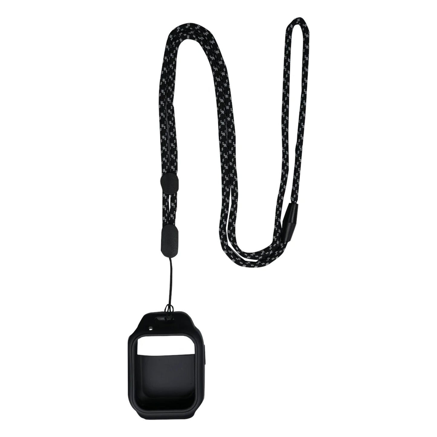 ZTE urværnsbeskyttelse med sort nakkestrop til Watch K2 og K2 Pro, sort holder til at bære om halsen.