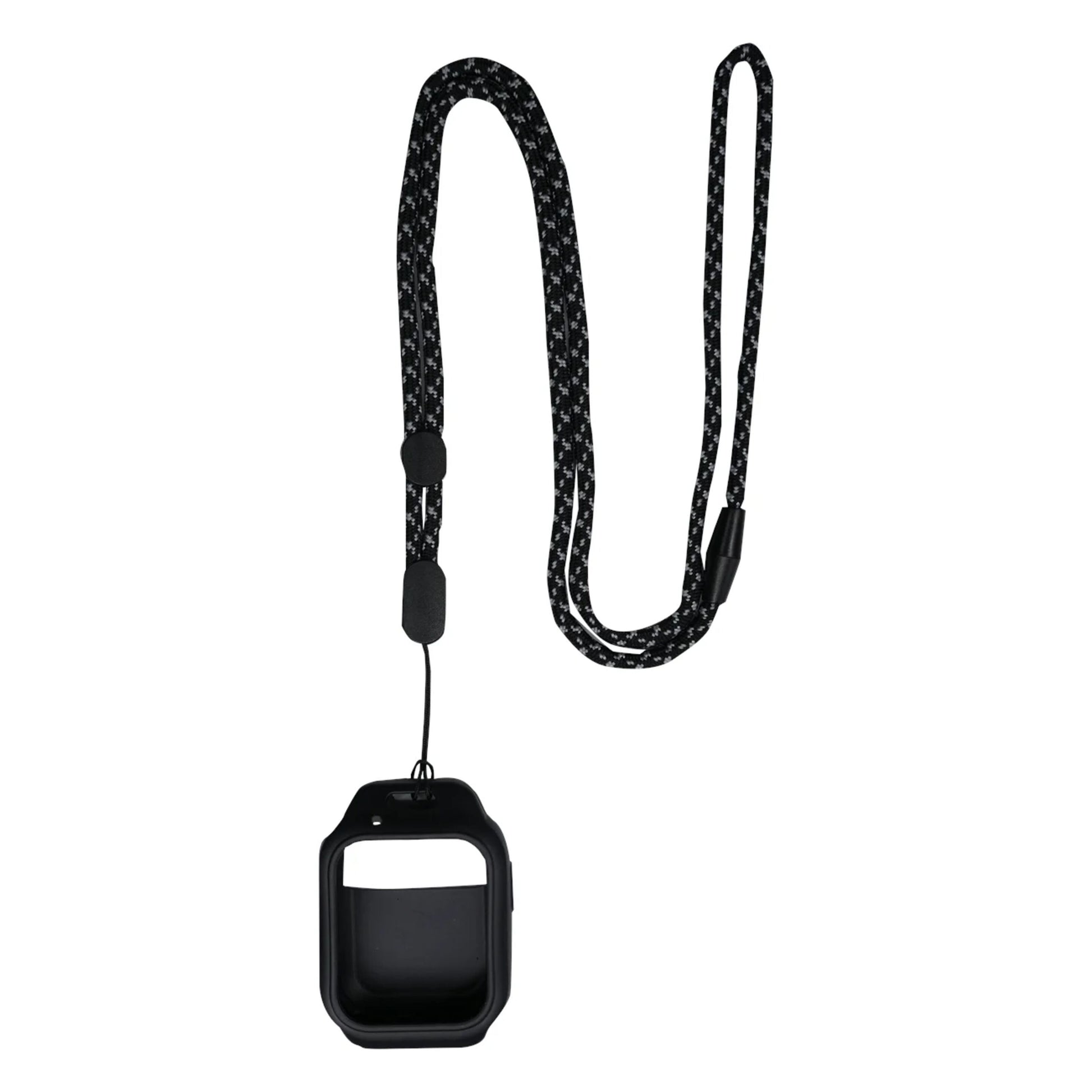 ZTE urværnsbeskyttelse med sort nakkestrop til Watch K2 og K2 Pro, sort holder til at bære om halsen.