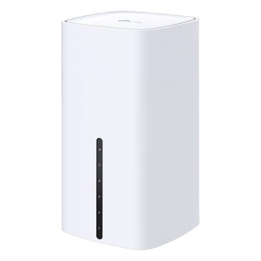 TP-LINK Archer NX505 5G-router i hvidt med afrundede kanter og en lodret række LED-indikatorer på forsiden, Wi-Fi 6.