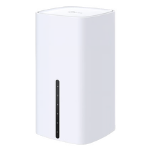 TP-LINK Archer NX505 5G-router i hvidt med afrundede kanter og en lodret række LED-indikatorer på forsiden, Wi-Fi 6.