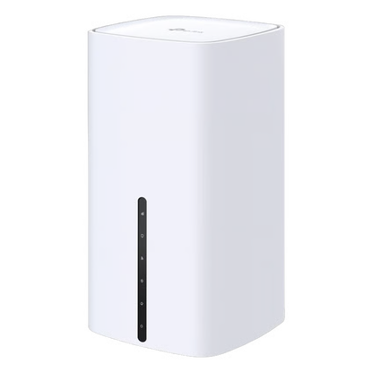 TP-LINK Archer NX505 5G-router i hvidt med afrundede kanter og en lodret række LED-indikatorer på forsiden, Wi-Fi 6.