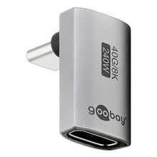 USB-C-adapter 90° vinklet, USB4, han til hun, 40Gbps, 8K video, Power Delivery op til 240W.