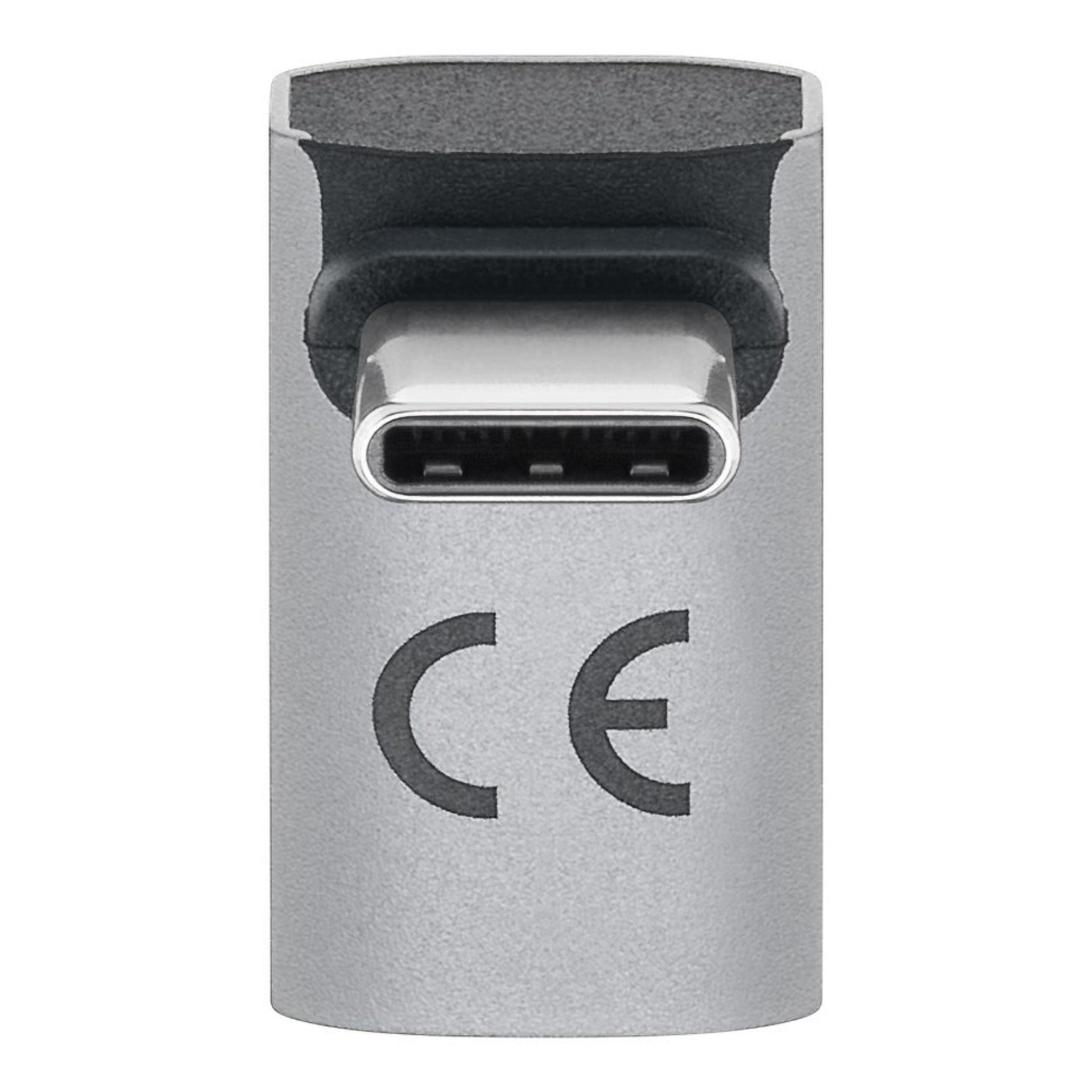 USB-C-adapter 90° vinklet USB4-understøttelse sølv med sorte detaljer CE-mærke Power Delivery op til 240W.