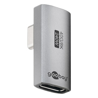 USB-C vinkeladapter 90° USB4, USB-C han til hun, 40Gbit/s, 8K, op til 240W.