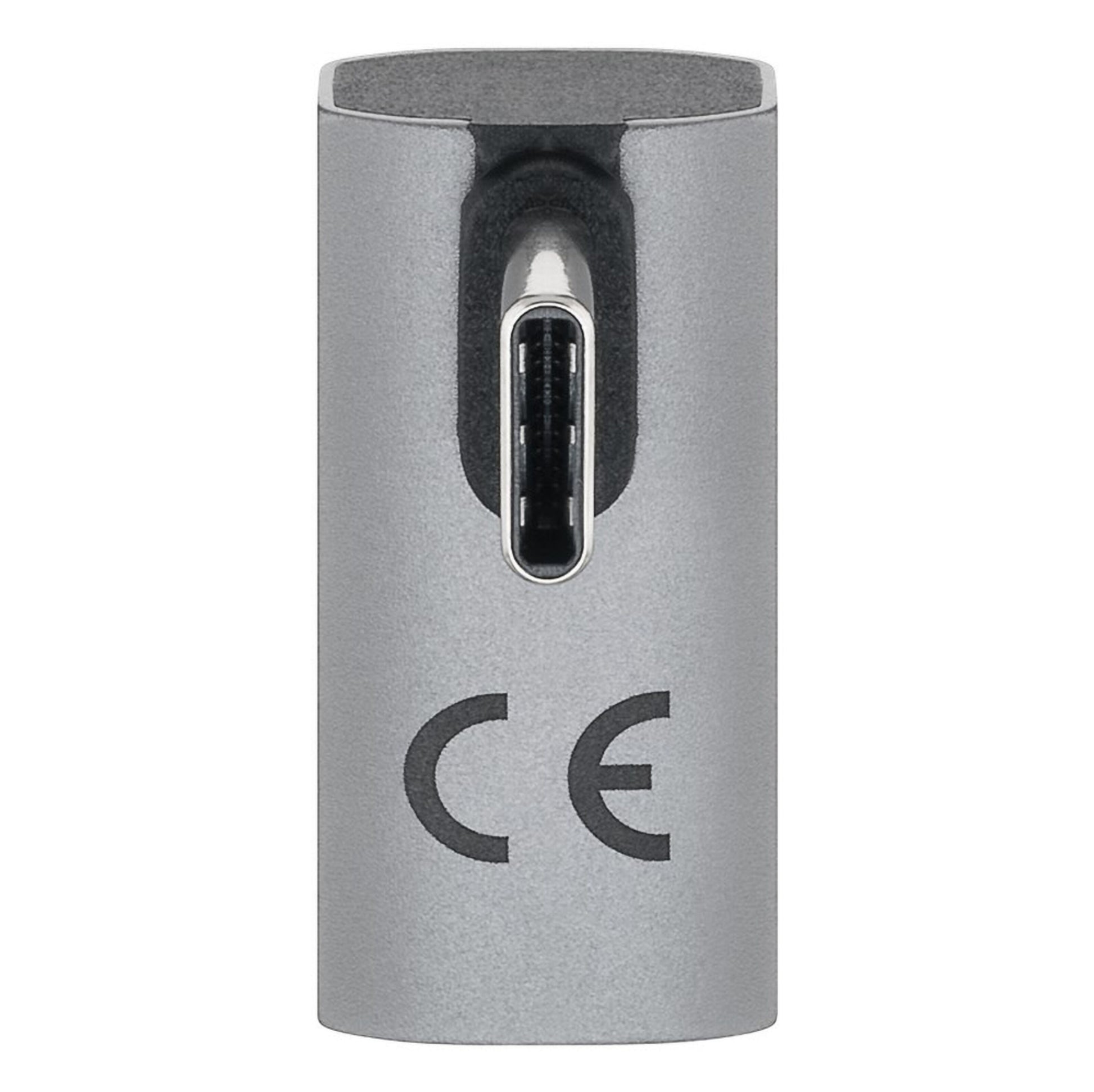 USB-C vinkeladapter 90°, USB4-understøttelse, CE-mærket metalhus, hanstik, opretstående 90 graders design.