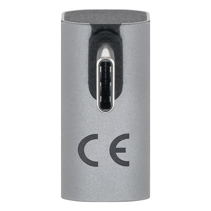 USB-C vinkeladapter 90°, USB4-understøttelse, CE-mærket metalhus, hanstik, opretstående 90 graders design.