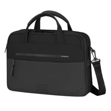 Samsonite Moderne computertaske 15,6" sort, dobbelte tophåndtag, justerbar skulderrem, frontlynlåslomme, tofarvet design.