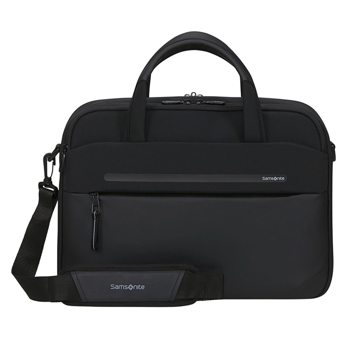 Samsonite Moderne computertaske 15,6", to håndtag, aftagelig skulderrem, frontlynlåslomme og logo.