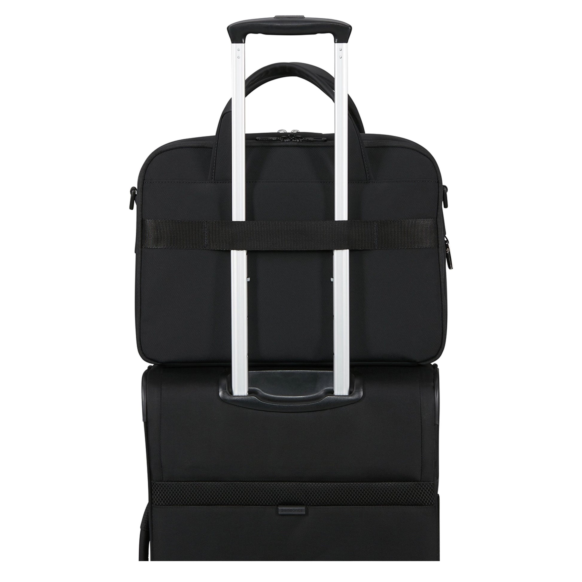 Samsonite Moderne Computer Taske 15,6" sort, vandafvisende, passer til laptops op til 15", rem til fastgørelse på kuffert.