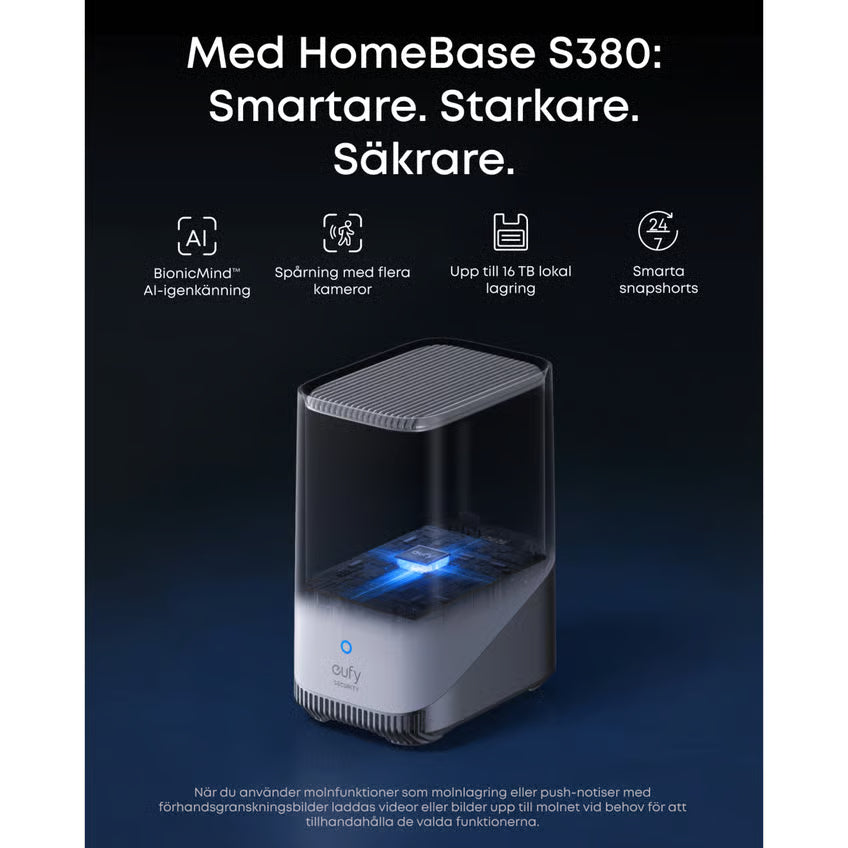 EUFY eufyCam S4 overvågningssystem med solcellepanel, 2-pak, AI-detektering, sporingsfunktion for flere kameraer, op til 16 TB lagerplads, sort.
