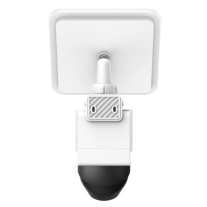 Eufy eufyCam S4 hvidt 4K-overvågningskamera med sort linse og rektangulær antenne, 2-pak med solcellepanel.
