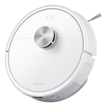 Roborock Q7 TF robotstøvsuger hvid, rundt design, topkontrolknapper, 360° LiDAR-navigation, højre sidebørste.