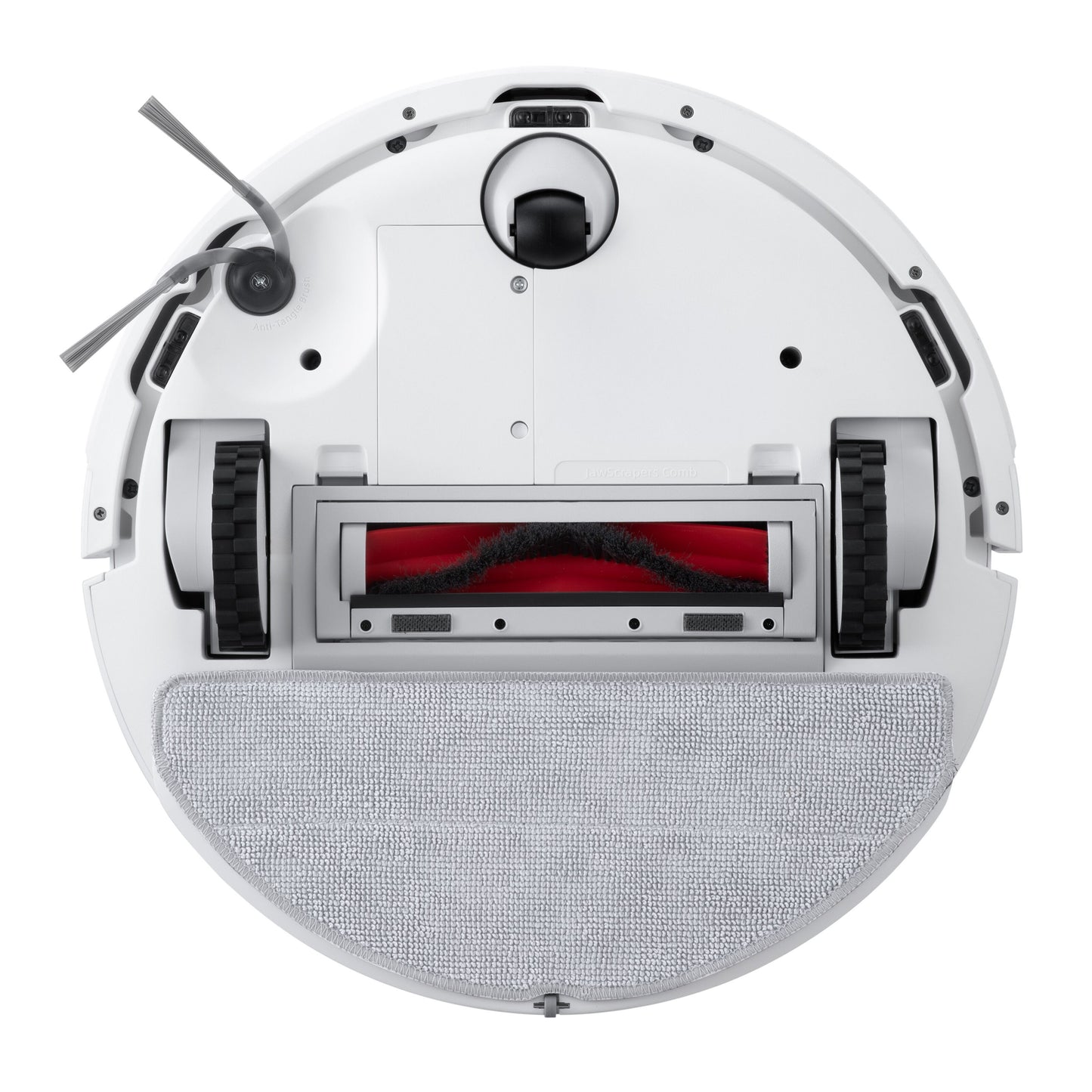 Roborock Q7 TF robotstøvsuger hvid med hovedbørste, sidebørste, hjul, moppe og LiDAR 360° navigation.