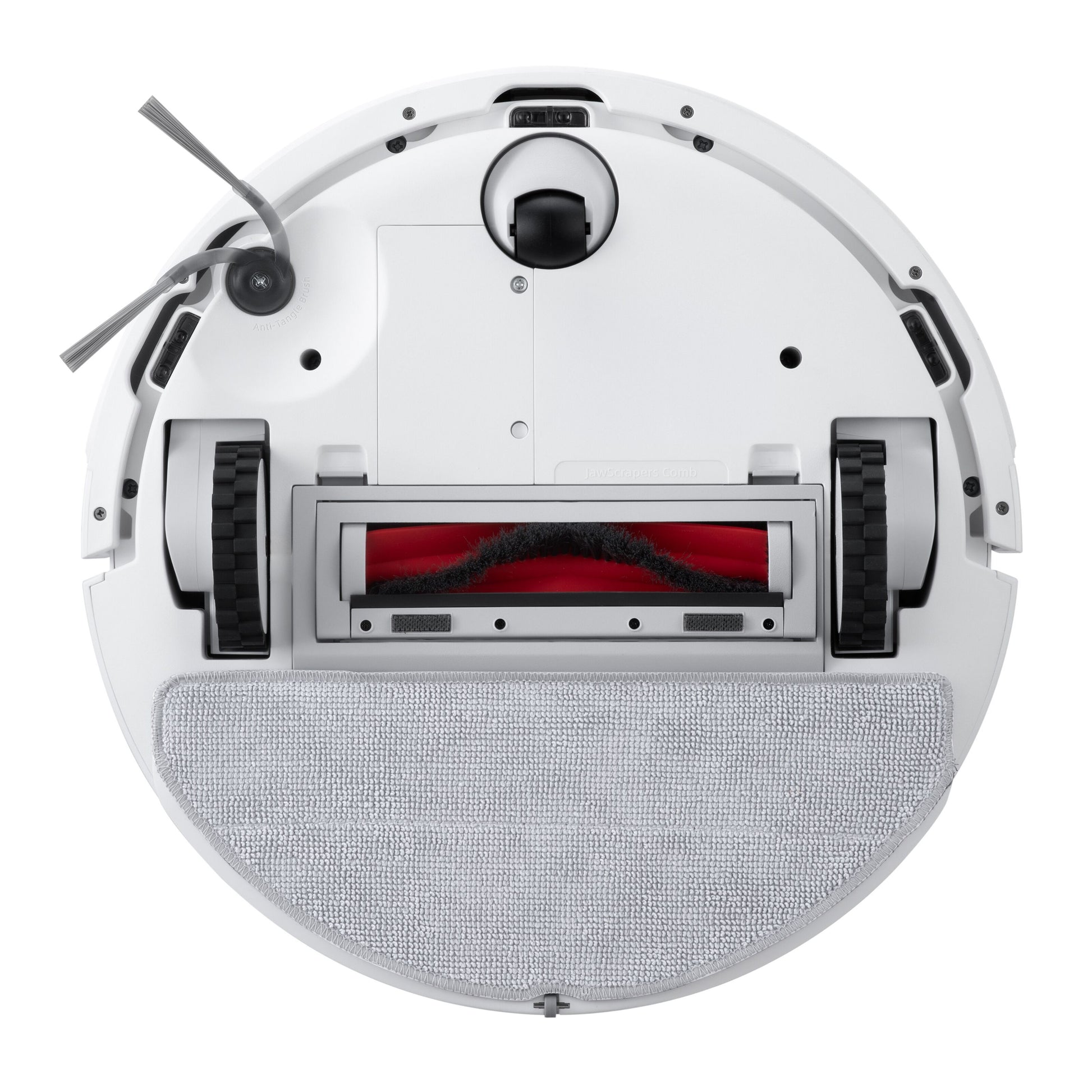 Roborock Q7 TF robotstøvsuger hvid med hovedbørste, sidebørste, hjul, moppe og LiDAR 360° navigation.
