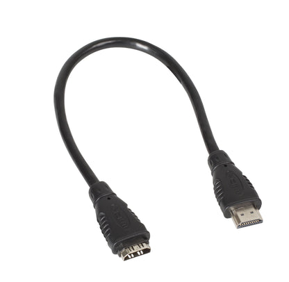 HDMI 2.0 forlængerkabel 0,3 m sort, han-til-hun stik, understøtter 4K/60 Hz Ultra HD.