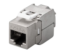 Luxorparts Keystone Cat. 6a FTP værktøjsfri Ethernet jack, metalhus, hvid plastklip, til RJ45 netværkskabler.