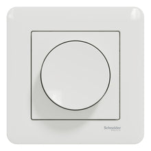 Schneider Electric Exxact LED dæmper 370 W hvid drejeknap på kvadratisk plade.