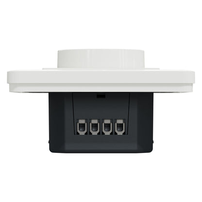Schneider Exxact Dæmper LED 370W hvid, kvadratisk med rund top, sort bund og fire synlige forbindelsesterminaler.