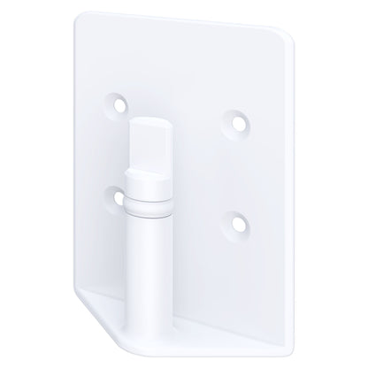 Defunc Hjem vægbeslag hvid, rektangulært plastbeslag med cylinderstift og 4 skruehuller til Hjem wi-fi højttaler.