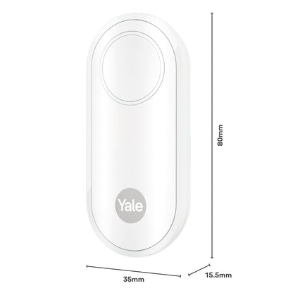 Yale Alarmknap hvid oval, 80x35x15,5 mm med afrundede kanter til Yale Smart Home.