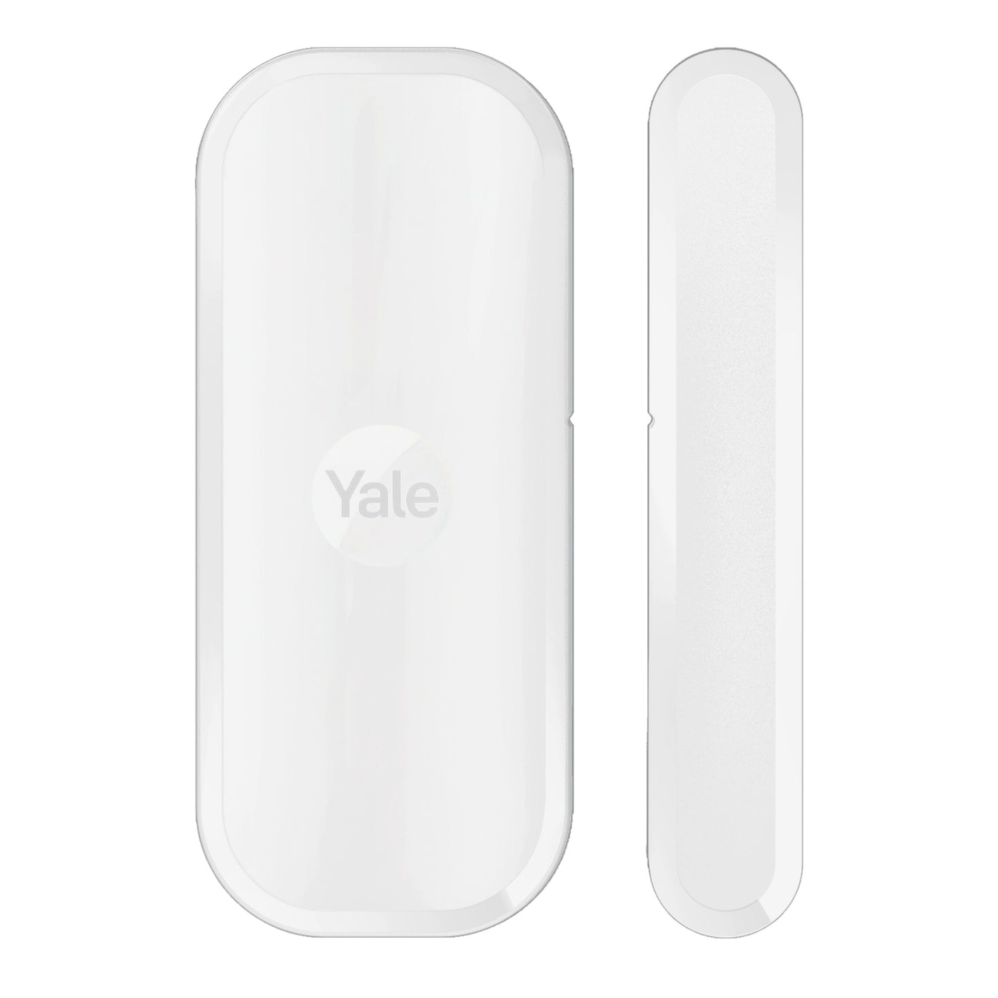 Yale Magnetkontakt til indendørs brug med to rektangulære dele, en større og en mindre, smart home sensor.