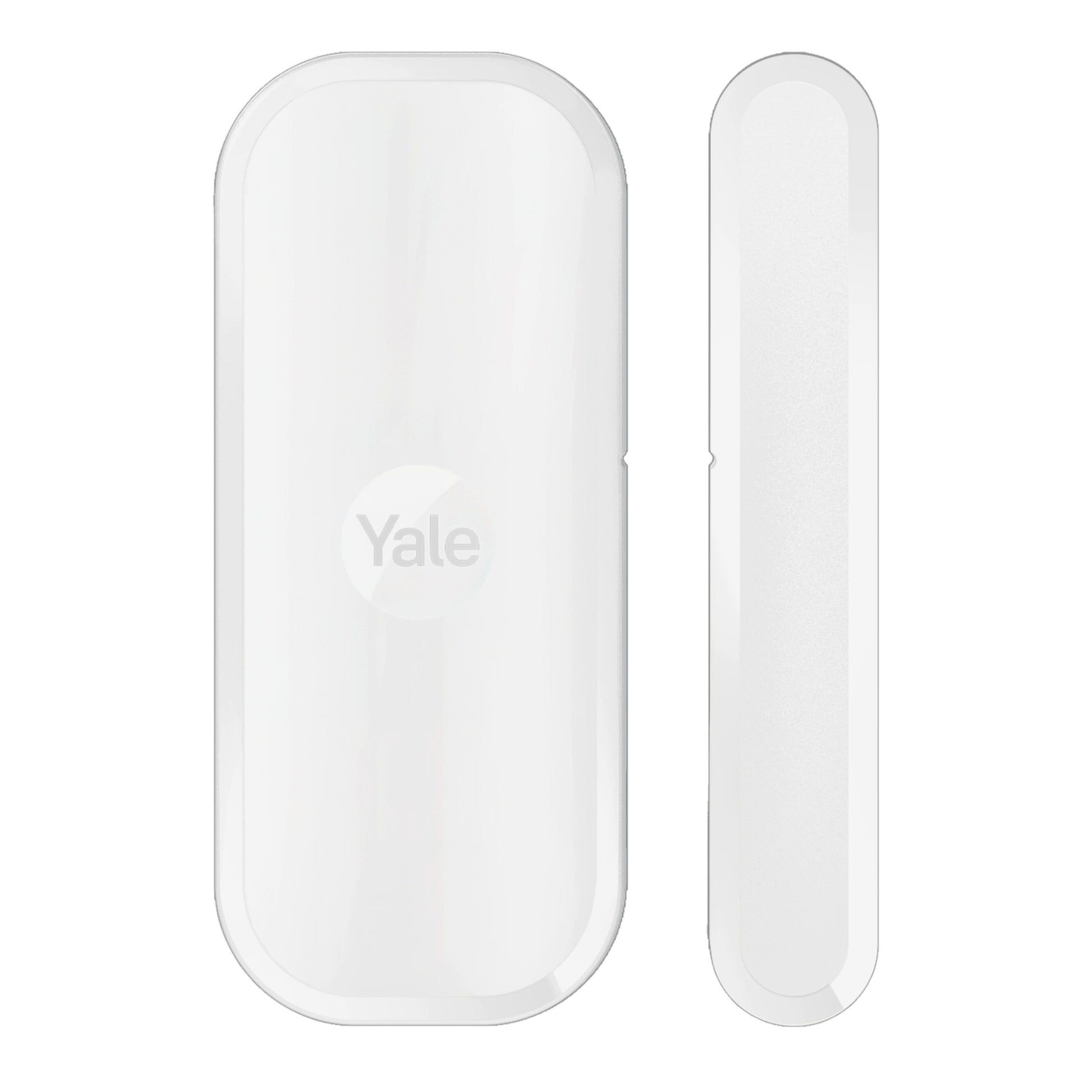 Yale Magnetkontakt til indendørs brug med to rektangulære dele, en større og en mindre, smart home sensor.