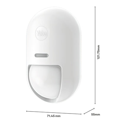 Yale Startalarmkit+ bevægelsessensor med afrundede kanter, lille rektangulær indikator, 121,75x71,45x55 mm.