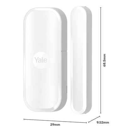 Yale dør-/vindueskontakt med afrundede kanter, til dele, 68,5x29x9,52mm, kompatibel med Yale Startalarmkit+.