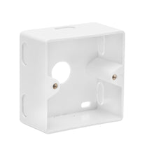 Luxorparts overflademonteret FTP netværksstik Cat. 6 hvid kvadratisk dåse med to RJ45-porte og skruehuller.