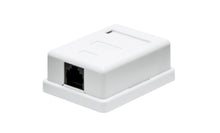 Overflademonteret UTP netværksudtag Cat.6 1-port hvid plast med én RJ45-port.