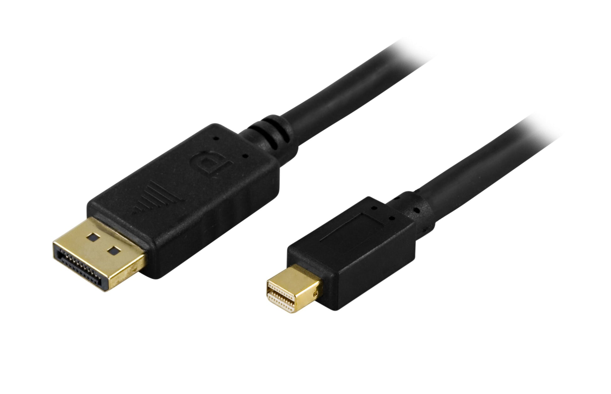 Luxorparts Mini-DisplayPort til DisplayPort-kabel 1 m guldbelagt stik understøtter flerkanalslyd og 4K-opløsning.