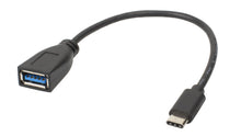 OTG-adapter USB-C til USB-A 0,2 m med hanstik og hunport, sorterer kabel til nem forbindelse mellem USB-enheder.