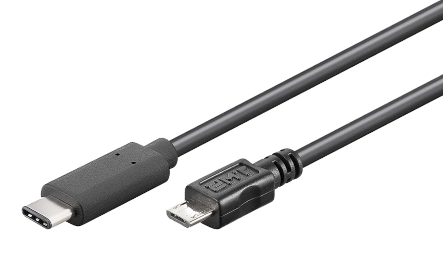 Luxorparts USB-C til Micro-USB kabel 1 m understøtter opladning og dataoverførsel begge veje.