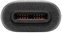 Luxorparts USB-C til Micro-USB-kabel 1 m sort, oval port med guldkontakter til opladning og dataoverførsel.