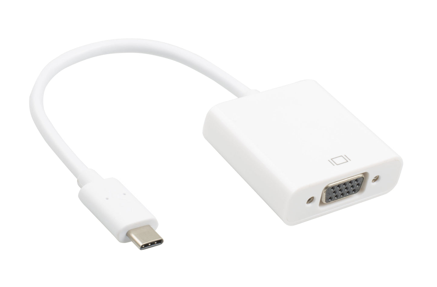 Luxorparts USB-C til VGA-adapter, kabel med USB-C stik og VGA-port.