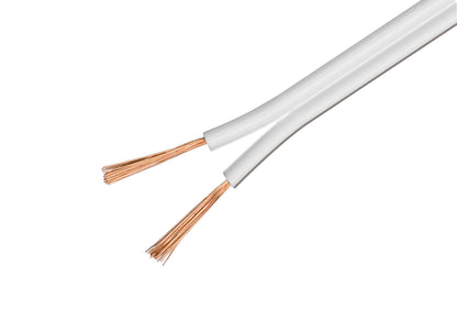 Goobay højttalerkabel 4 mm² hvid, til ledere med synlige kobberender, afmålt fra 50 m rulle.