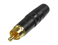 Neutrik Stikprop RCA i metal Han - Sort