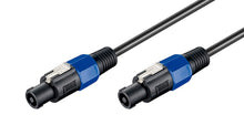2 stk Pro 2-polet højttalerkabel 1,5 mm² 5 m med speakON-stik i sort og blå.