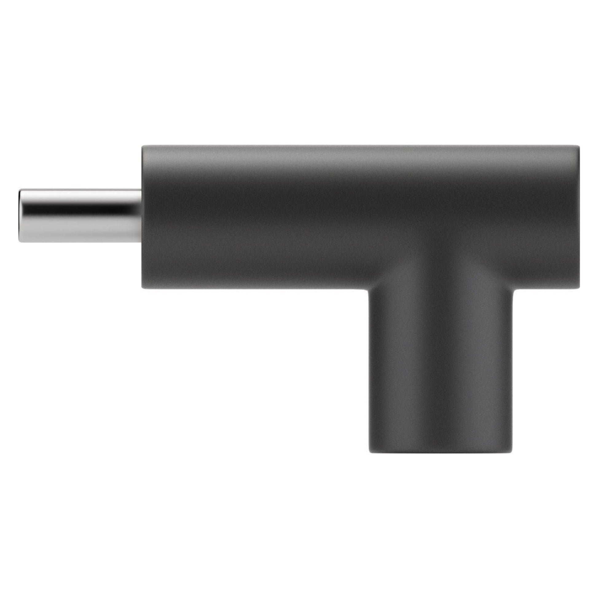 USB-C vinkeladapter sort T-form med USB-C stik og port til USB 3.1 gen 1 enheder.