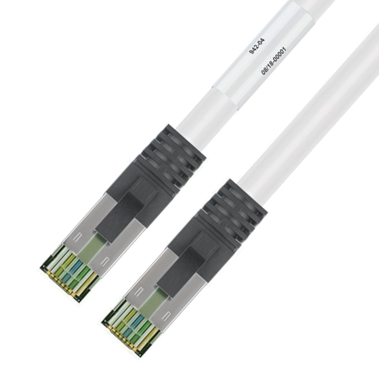 Goobay Cat 8.1 S/FTP netværkskabler 3 m, halogenfri, sorte og sølvfarvede metalstik med gennemsigtige ender, 40 Gb/s.