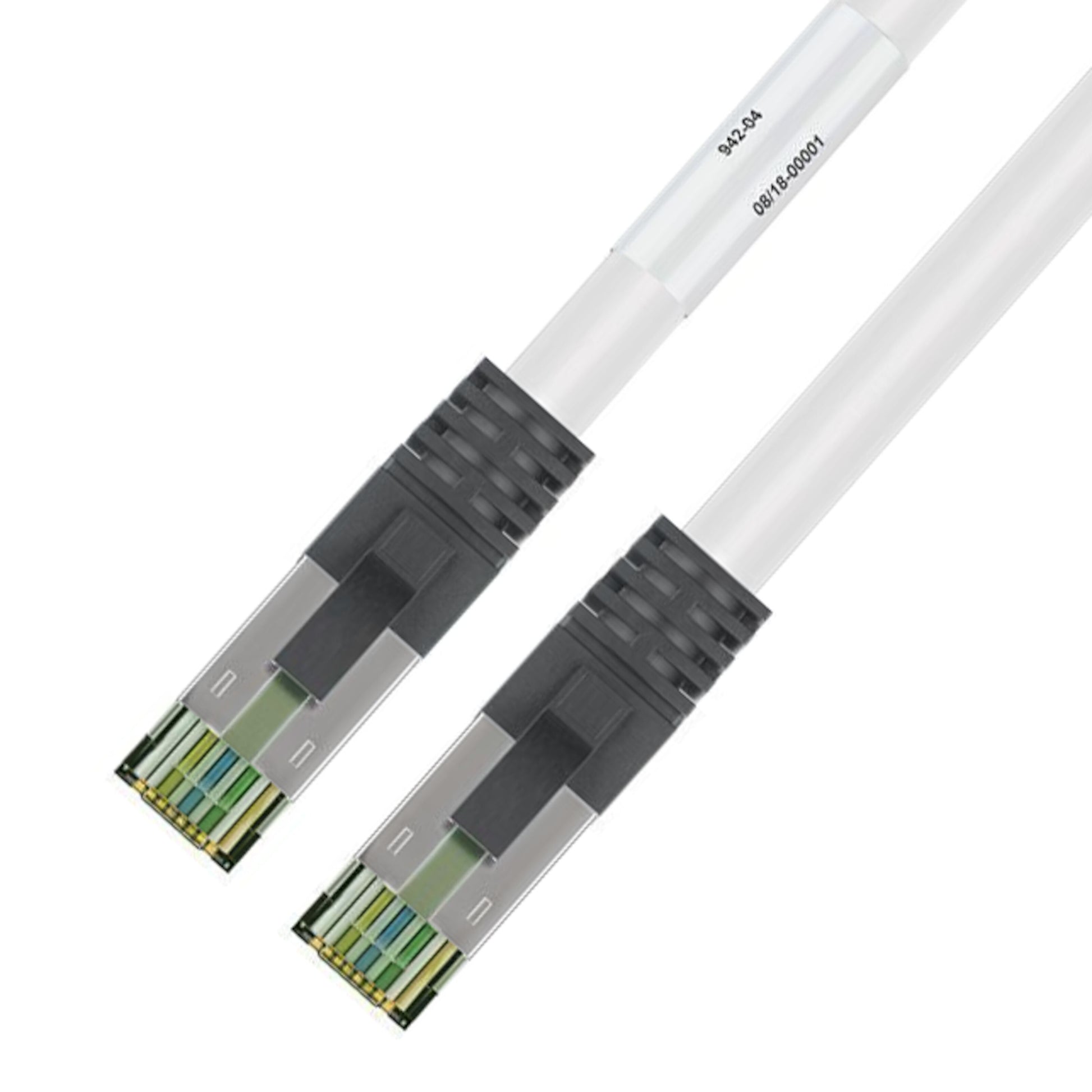 Goobay Cat 8.1 S/FTP netværkskabler 3 m, halogenfri, sorte og sølvfarvede metalstik med gennemsigtige ender, 40 Gb/s.
