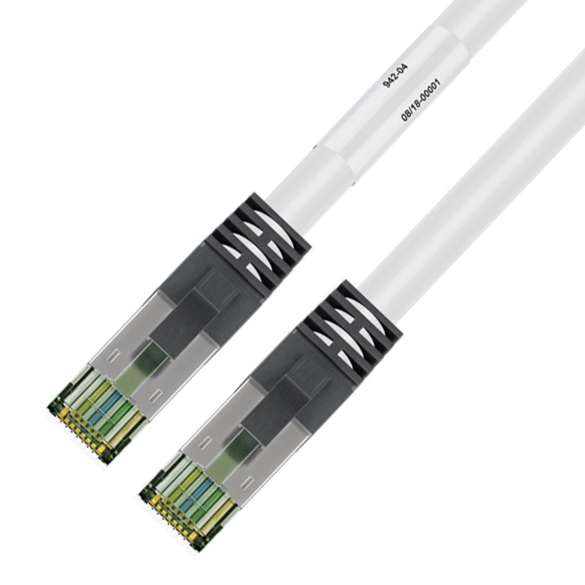 Goobay S/FTP Cat 8.1 netværkskabel 3m halogenfri med klare RJ45-stik sorte trækaflastninger op til 40Gb/s.