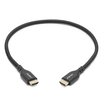 Nikabe HDMI 2.1 kabel 0,5 m sort, guldbelagt stik, understøtter 8K/60Hz og 4K/120Hz, op til 48 Gb/s.