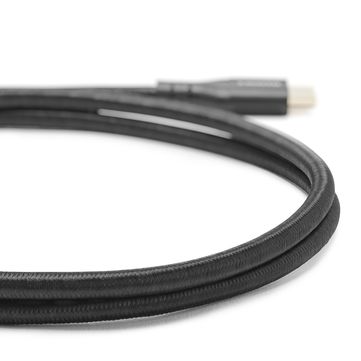 Nikabe HDMI 2.1 kabel 1m sort flettet, synlig stik, understøtter 8K/60Hz og 4K/120Hz.