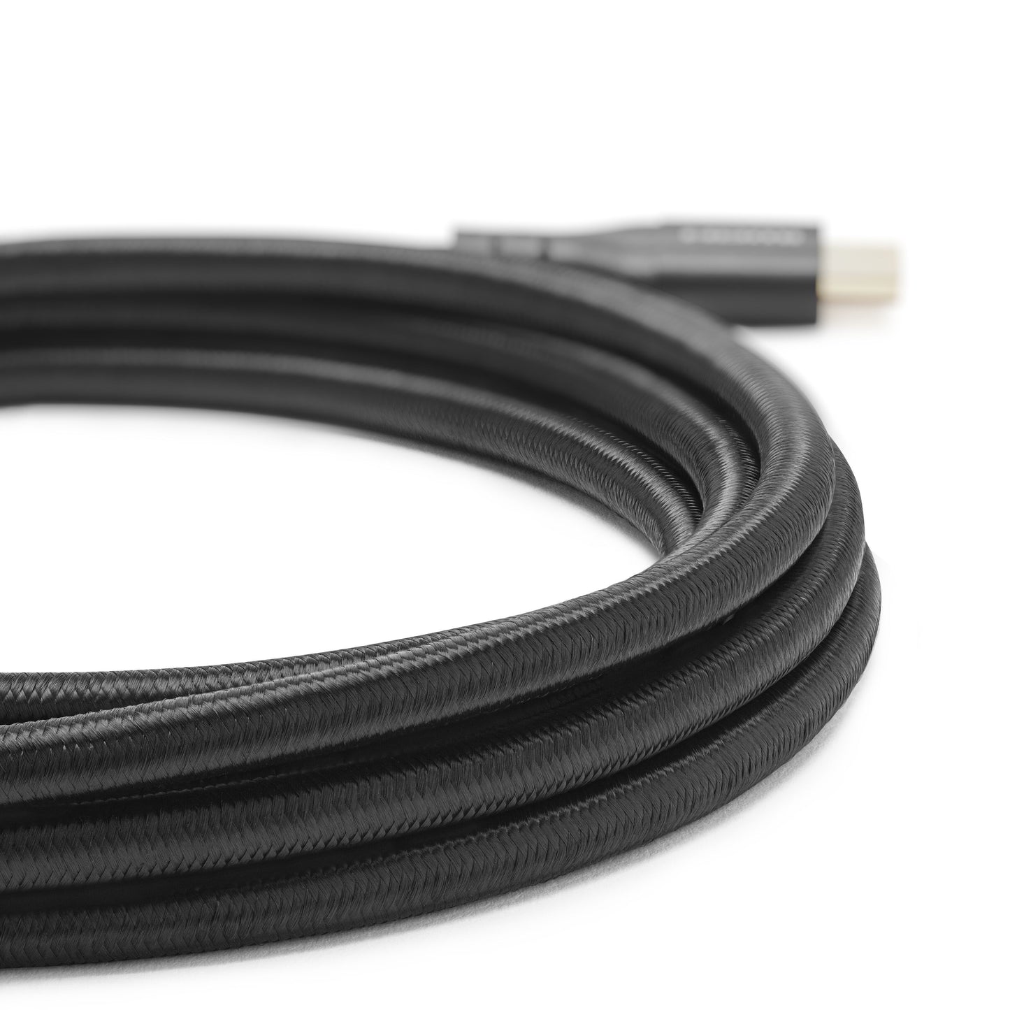 Nikabe HDMI 2.1 kabel 3 m sort flettet med USB-C stik, understøtter 8K/60Hz og 4K/120Hz.